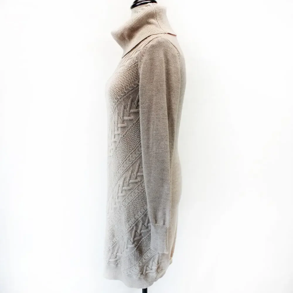 Banana Republic Heritage Brown Merino Knit Dress Blend Cozy Preppy Casual Medium - Picture 5 of 7